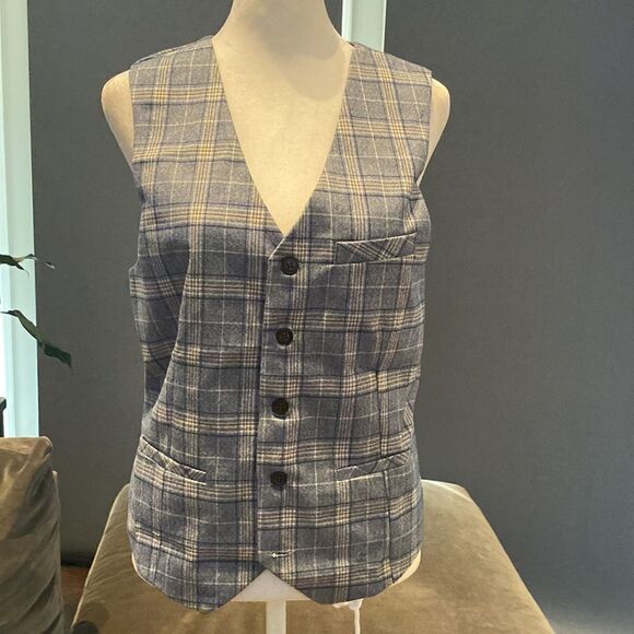 Men’s Mogu Plaid Suit Jacket and Vest Set Size 30 NWT - Picture 7 of 16